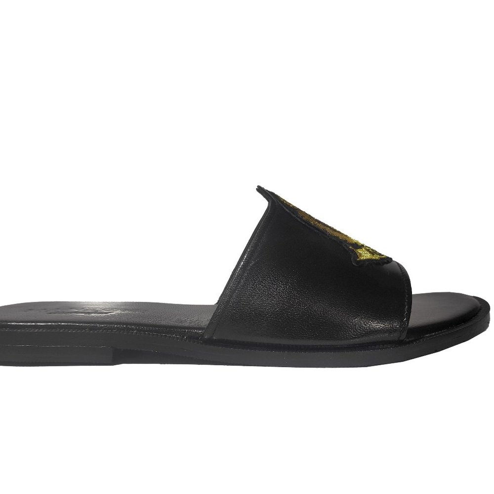 Bashwood Handmade Black Leather Slippers For Men